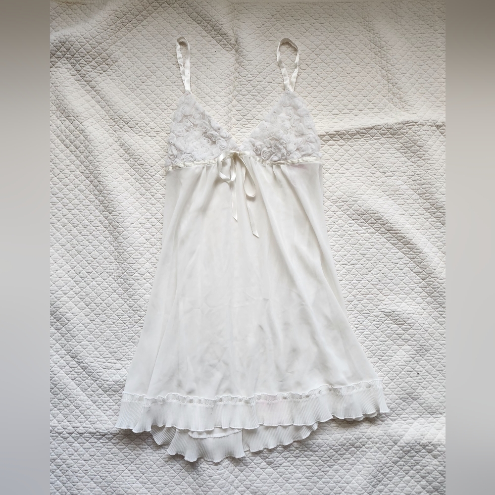 White Rosette Babydoll